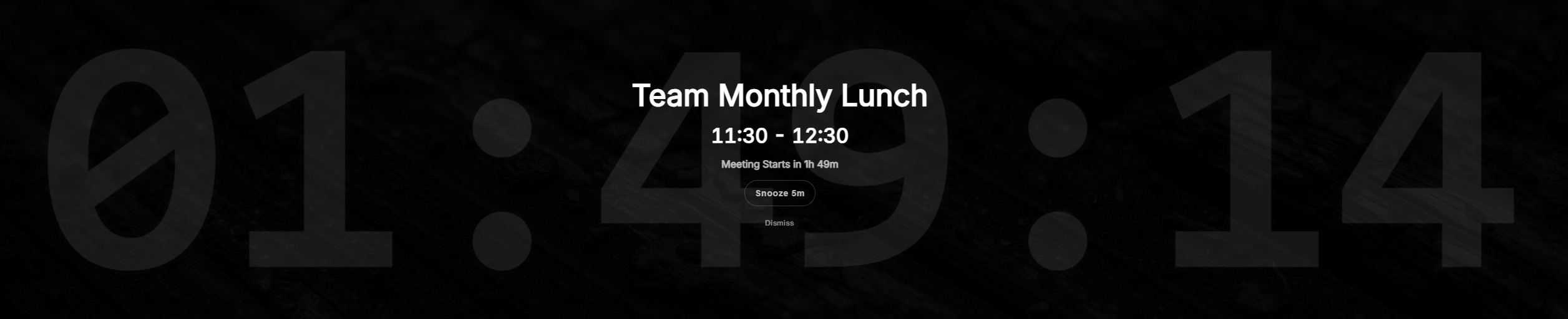 Ahem! feature overview — overlay reminder and agenda sidebar side by side